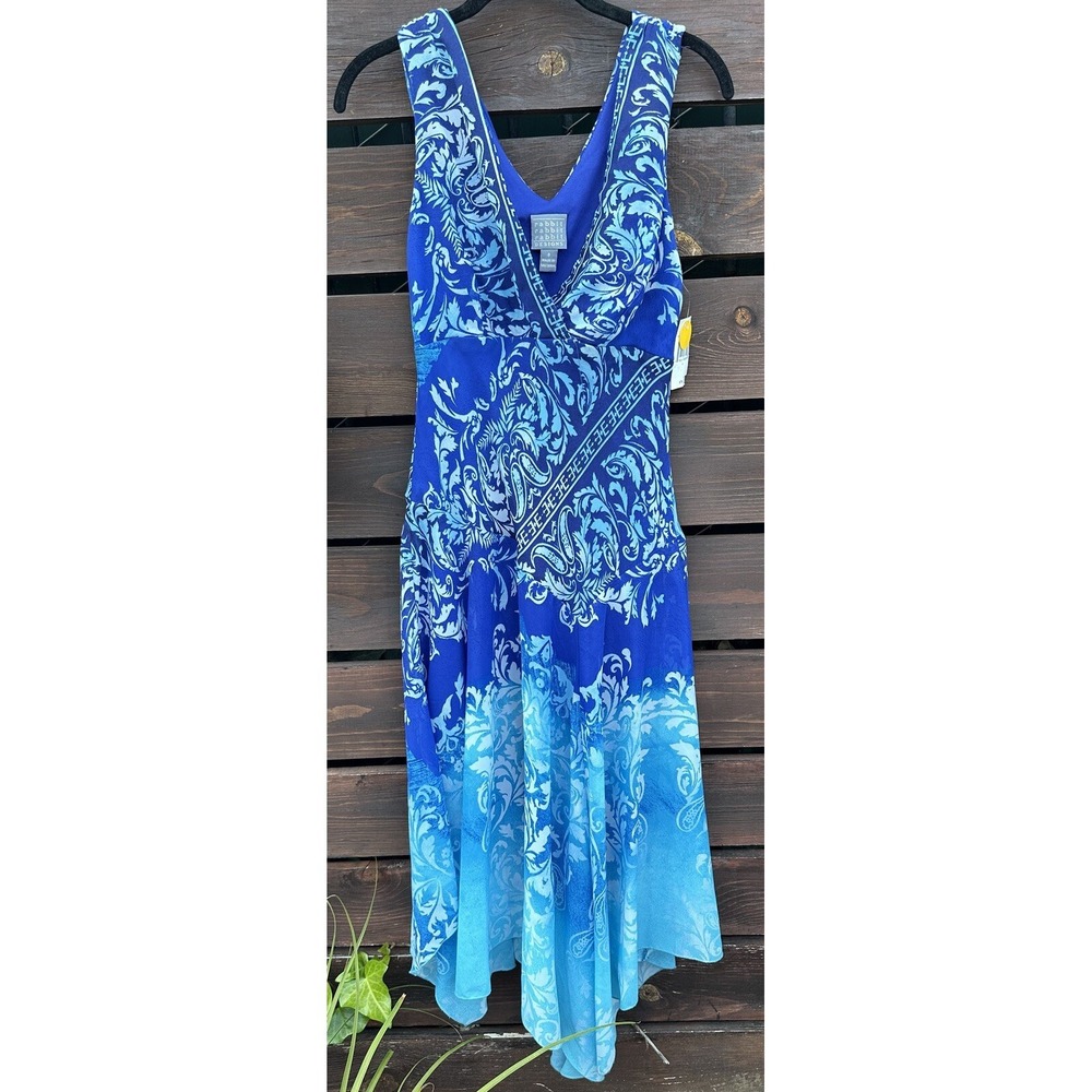 New Rabbit Rabbit Rabbit Designs Women Maxi Dress Shark Bite‎ Hem Tropical Sz 8